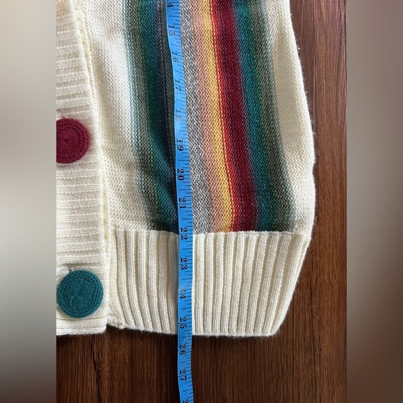 Vintage Y2K Forever 21 Multicolor Stripe Knit Button Up Blazer Style Cardigan - Picture 8 of 8